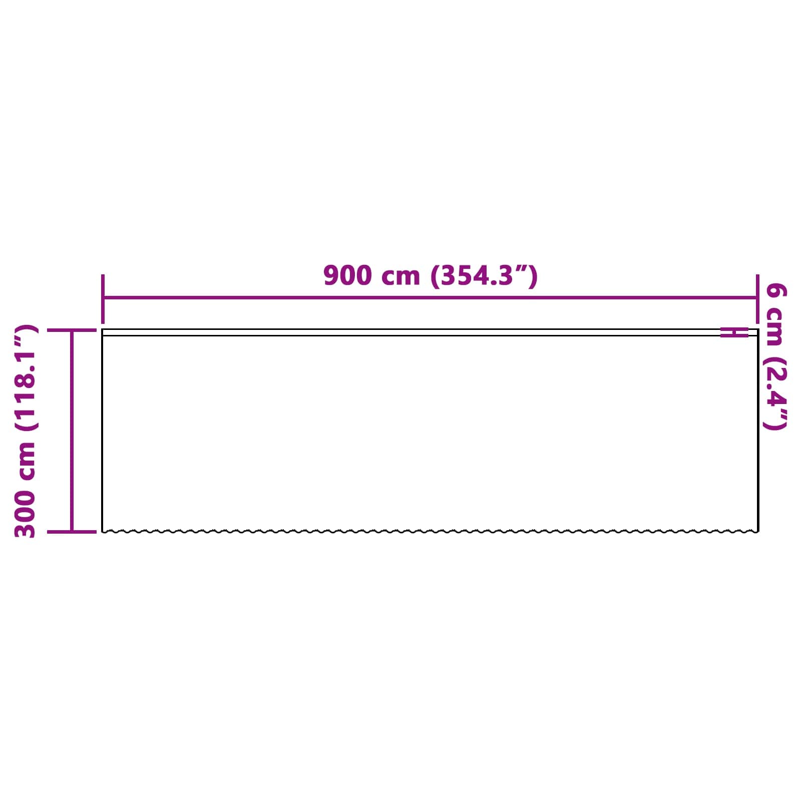 Nėrinių Užuolaida su užuolaidomis Balta 900x300cm Poliesteris