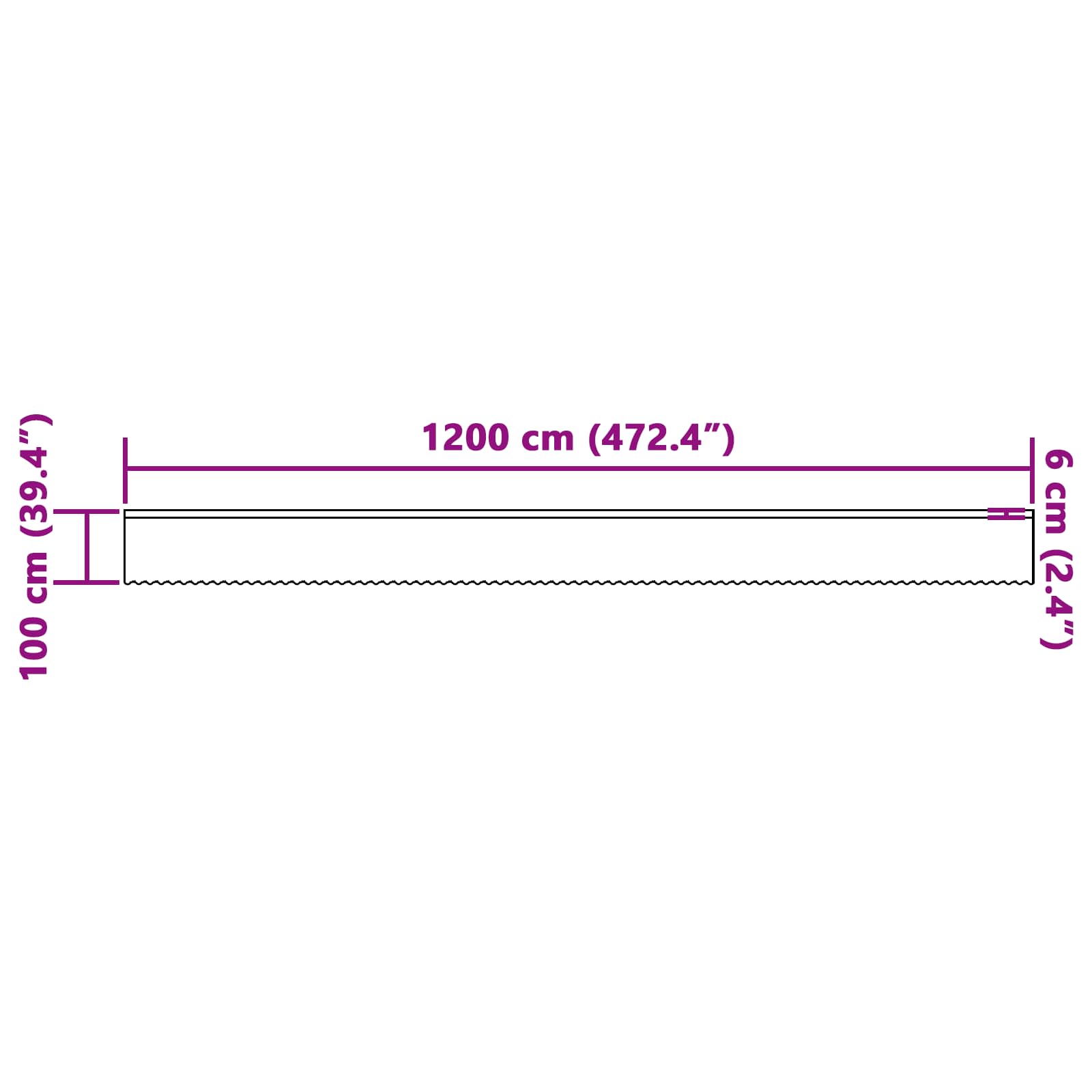 Aizkari ar aizkariem Cits Balts 1200 x 100 cm Poliesters
