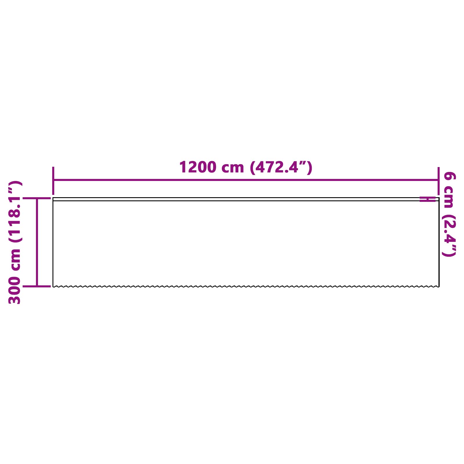Nėrinių Užuolaida Balta 1200 x 300 cm Poliesteris