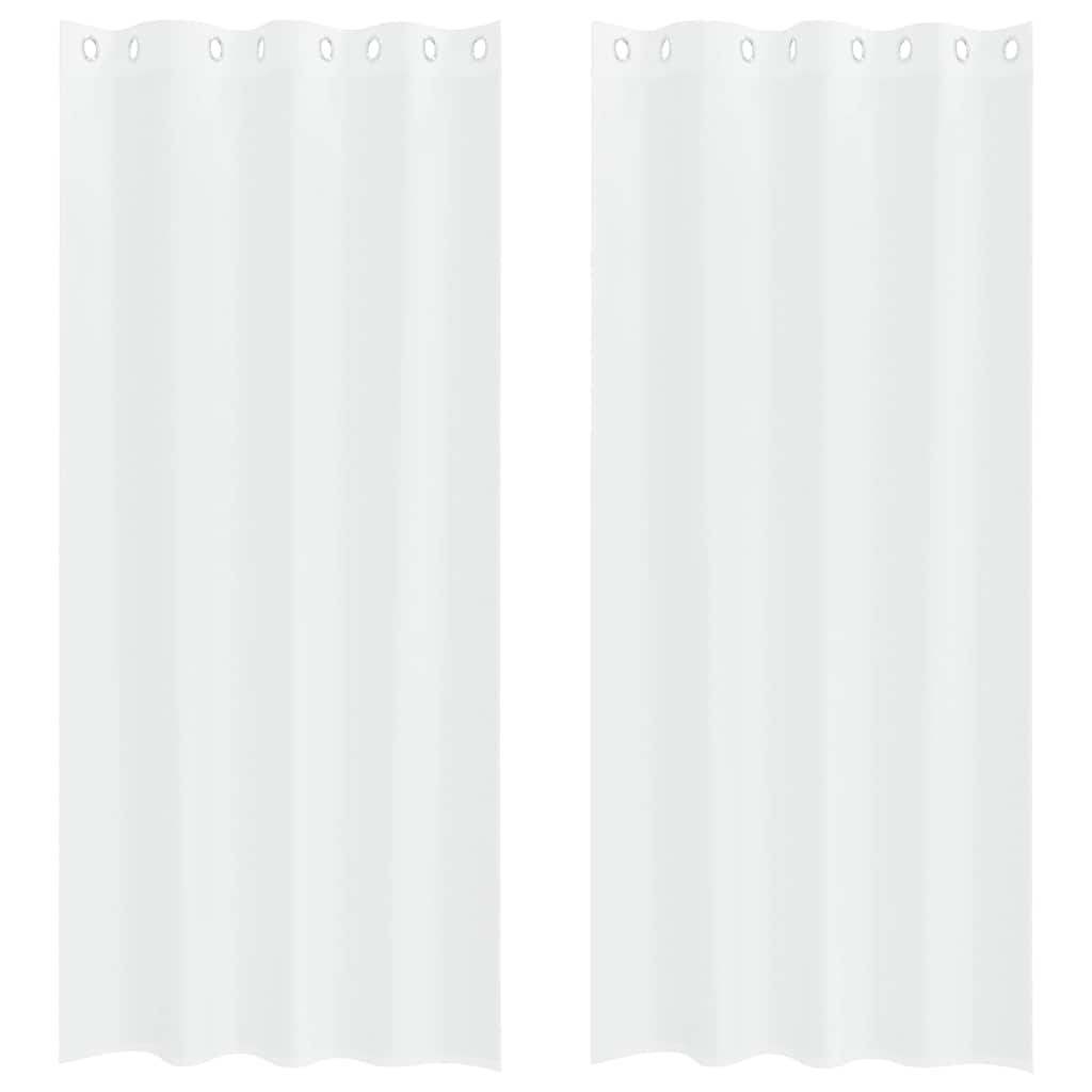 Voile Curtain 2 pcs White 245 x 140 cm Polyester
