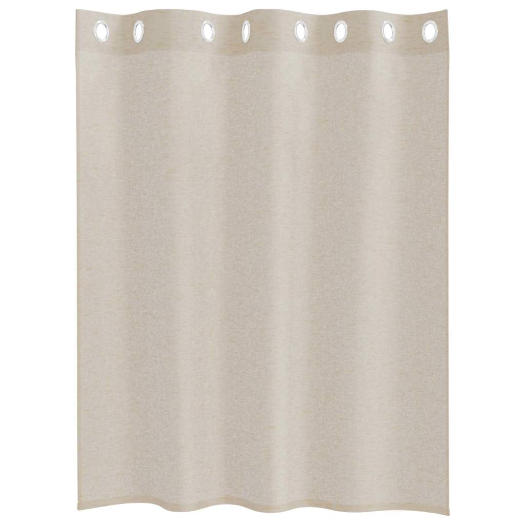 Voile Užuolaida 2 pcs Smėlio 140 x 140 cm Poliesteris