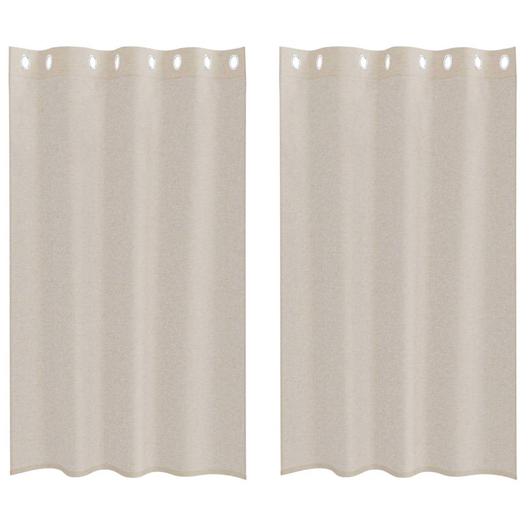 Voile Užuolaida 2 pcs Smėlio 175 x 140 cm Poliesteris