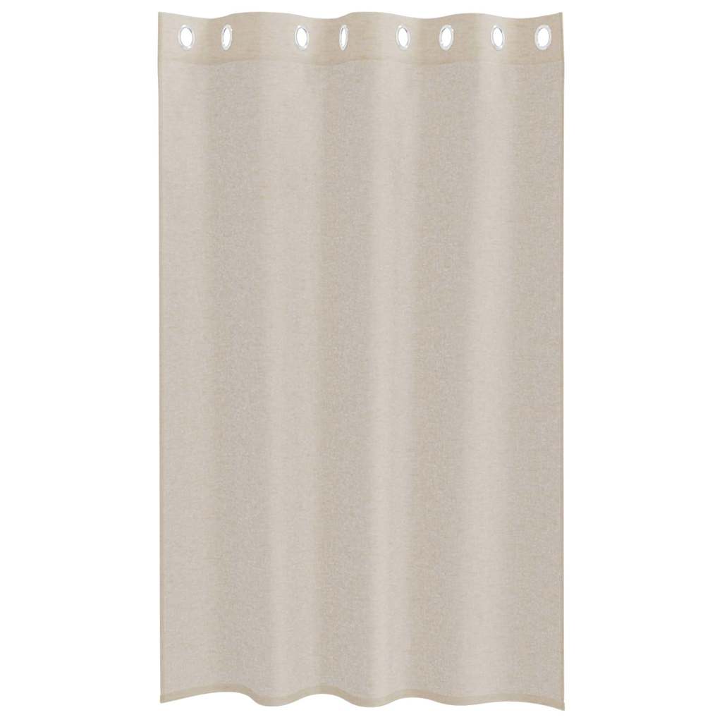 Voile Užuolaida 2 pcs Smėlio 175 x 140 cm Poliesteris