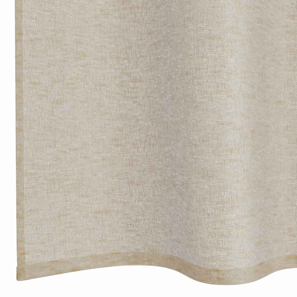 Voile Užuolaida 2 pcs Smėlio 225 x 140 cm Poliesteris
