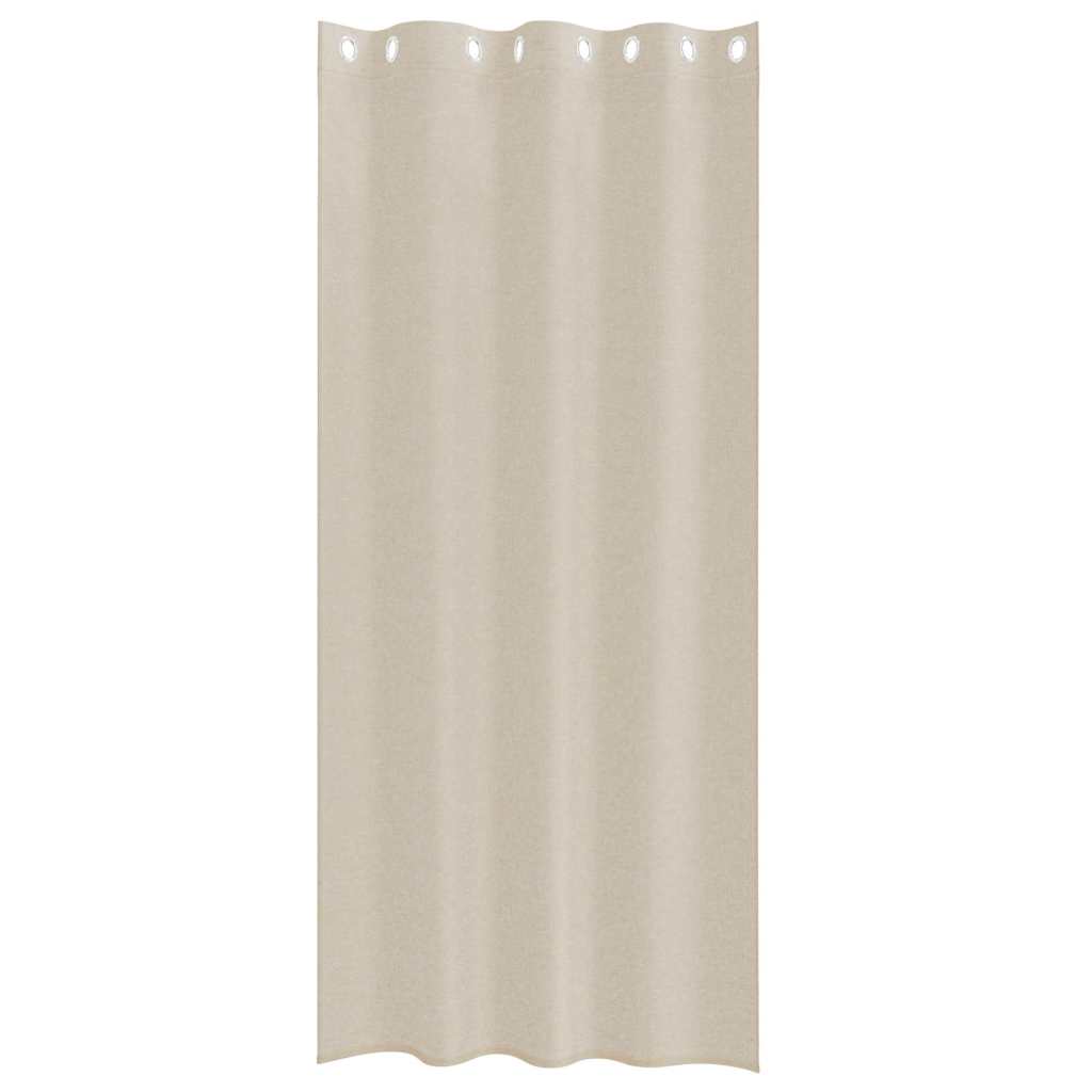 Voile Užuolaida 2 pcs Smėlio 225 x 140 cm Poliesteris