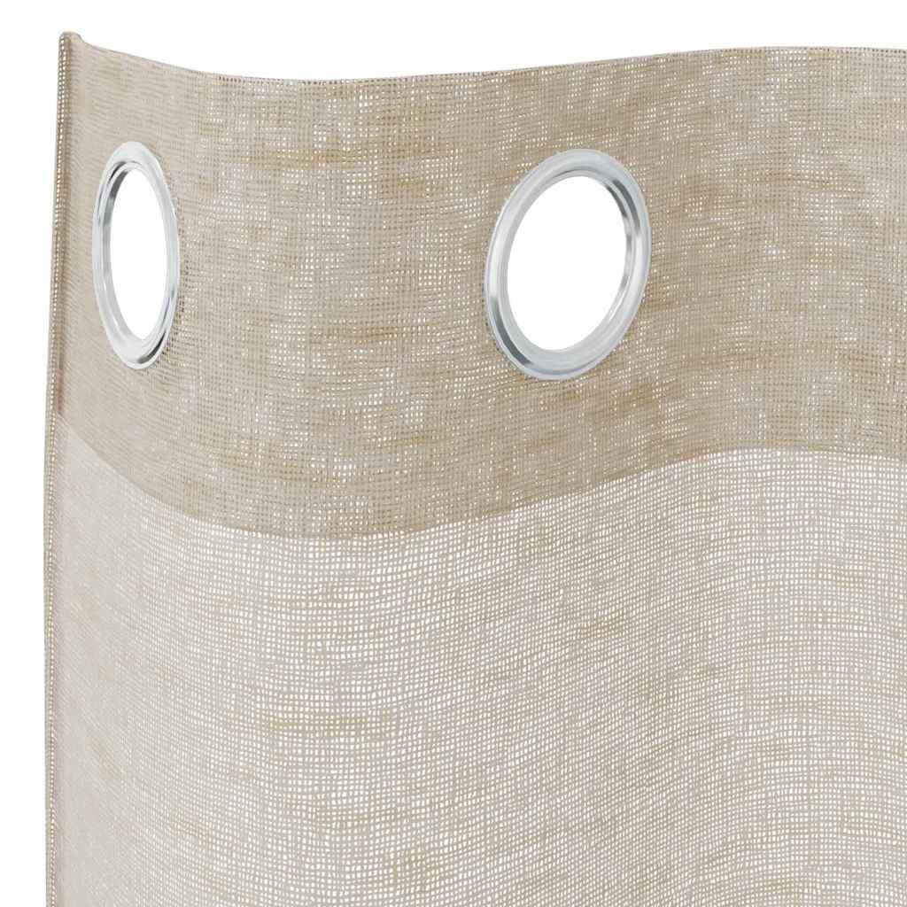 Voile Užuolaida 2 pcs Smėlio 260 x 140 cm Poliesteris
