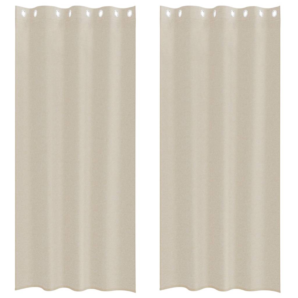 Voile Užuolaida 2 pcs Smėlio 260 x 140 cm Poliesteris