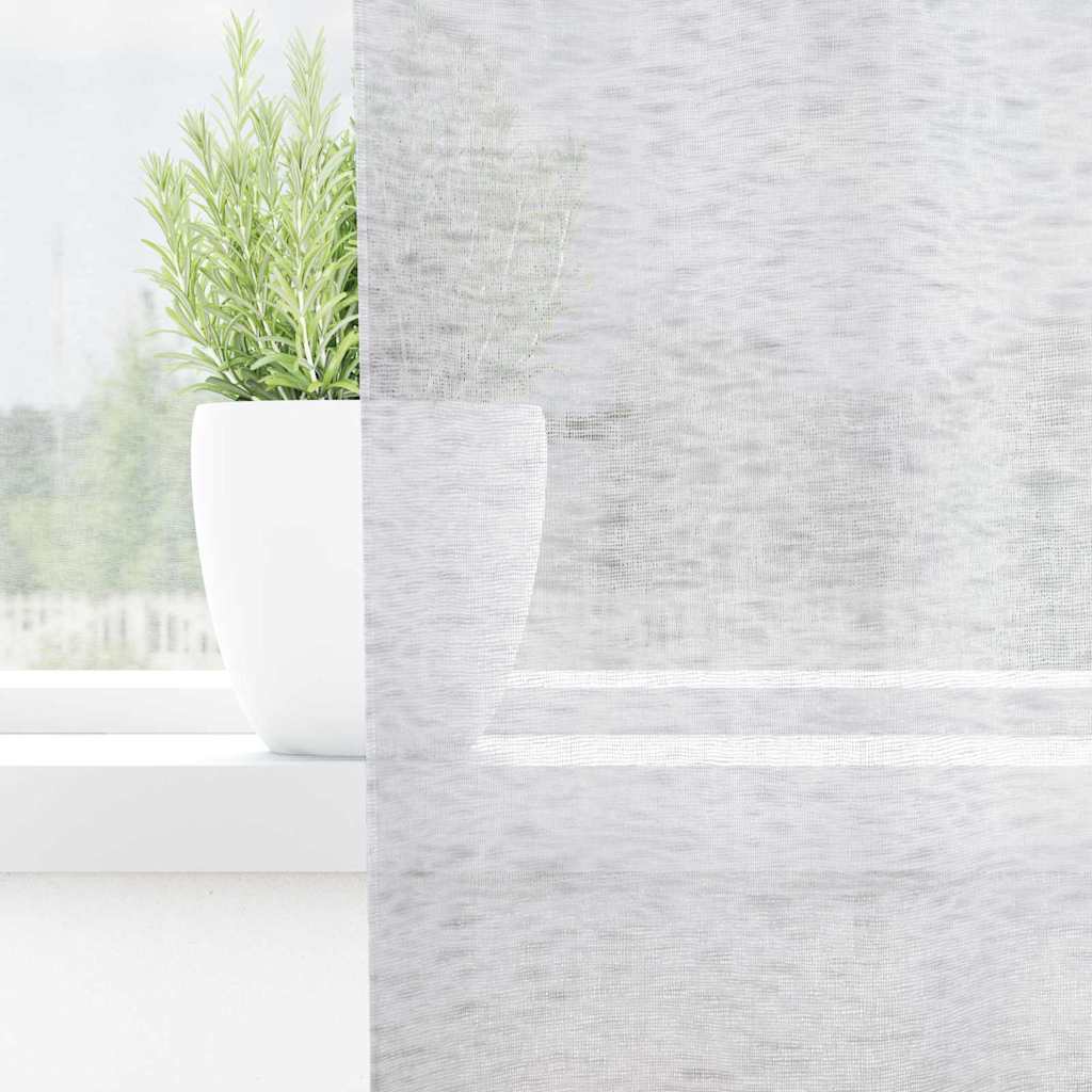 Voile Užuolaida 2 vnt. Šviesiai pilka 140 x 140 cm Poliesteris