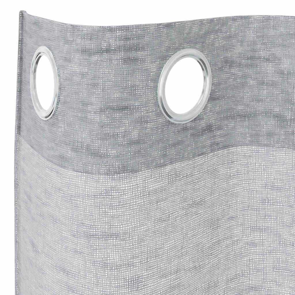 Voile Užuolaida 2 pcs Tamsiai pilka 140 x 140 cm Poliesteris