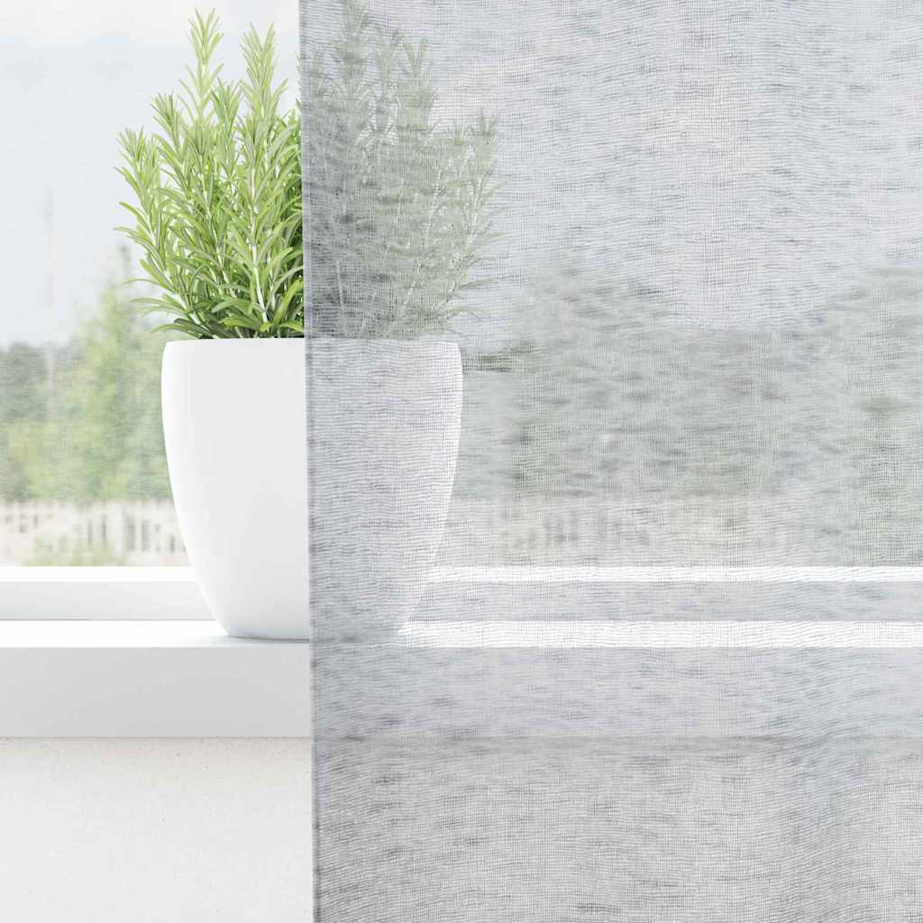 Voile Užuolaida 2 pcs Tamsiai pilka 140 x 140 cm Poliesteris