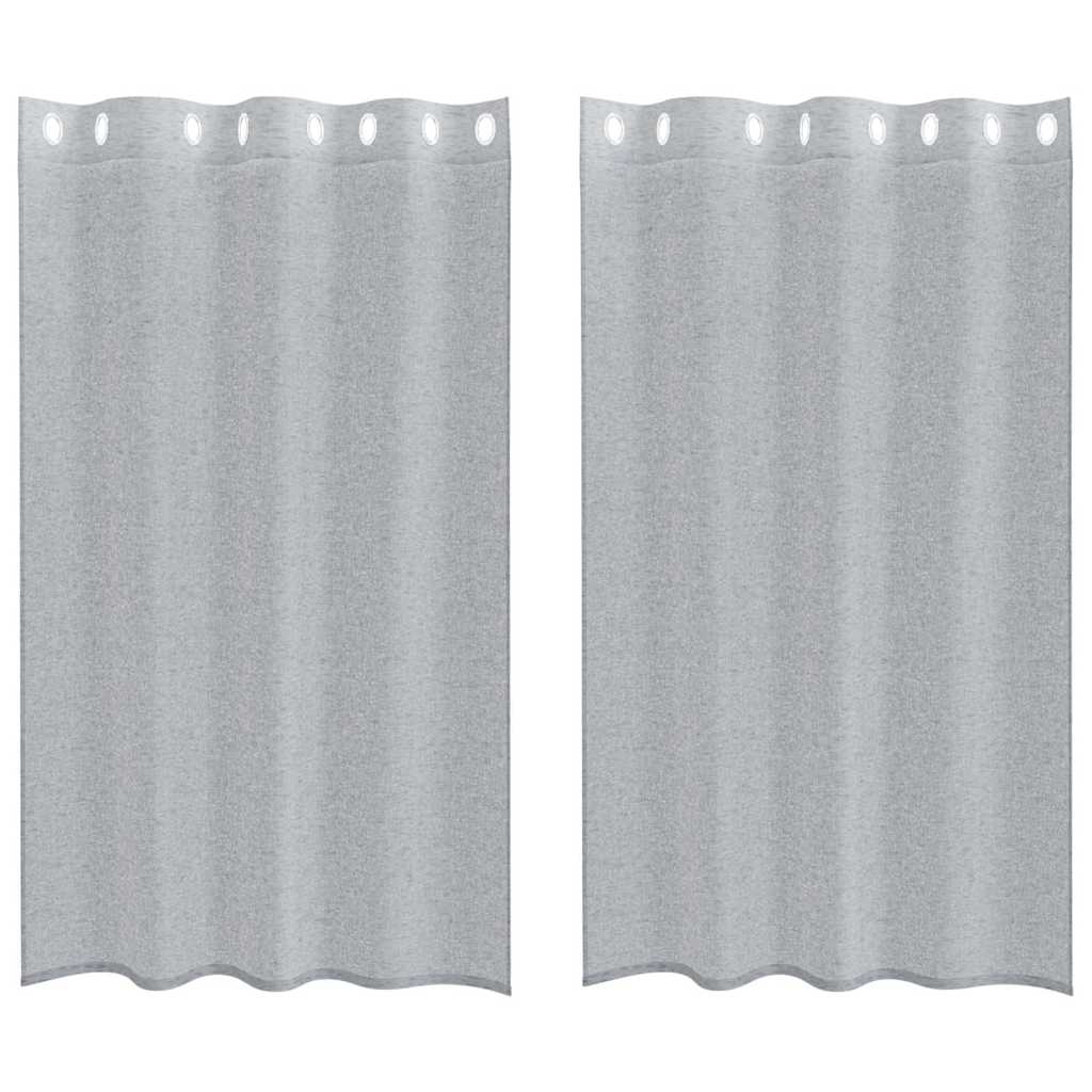 Voile Užuolaida 2 pcs Tamsiai pilka 175 x 140 cm Poliesteris