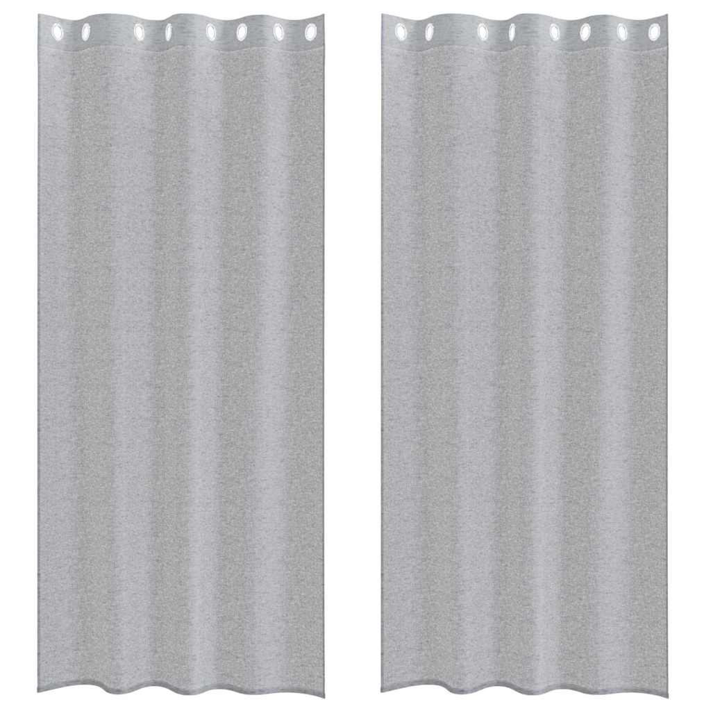 Voile Užuolaida 2 pcs Tamsiai pilka 260 x 140 cm Poliesteris