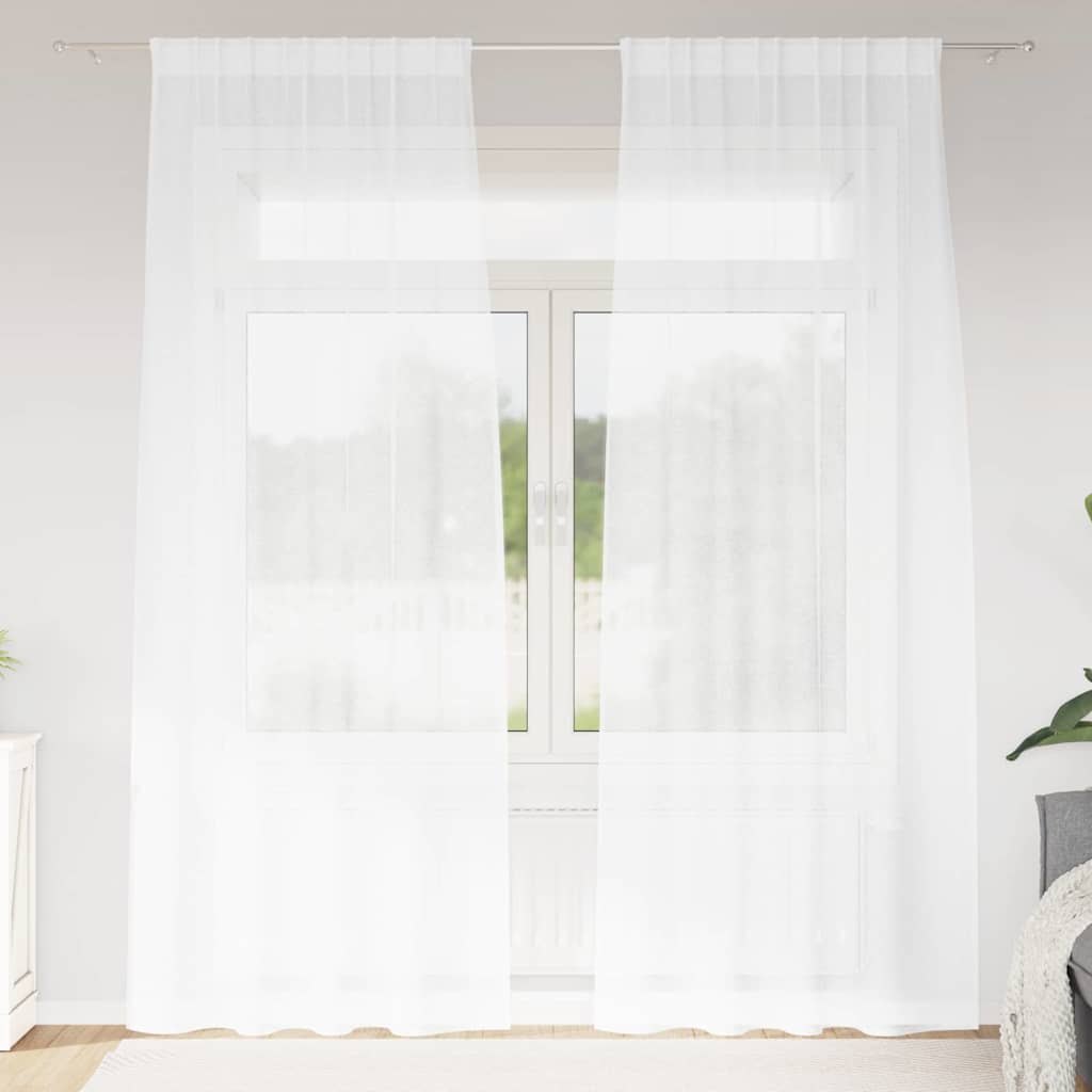 Voile Užuolaida 2 pcs Balta 260 x 140 cm Poliesteris