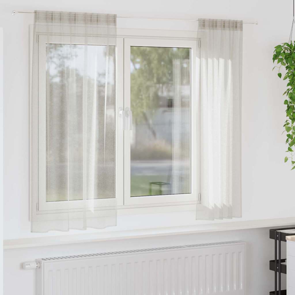 Voile Užuolaida 2 pcs Kreminė 175 x 140 cm Poliesteris
