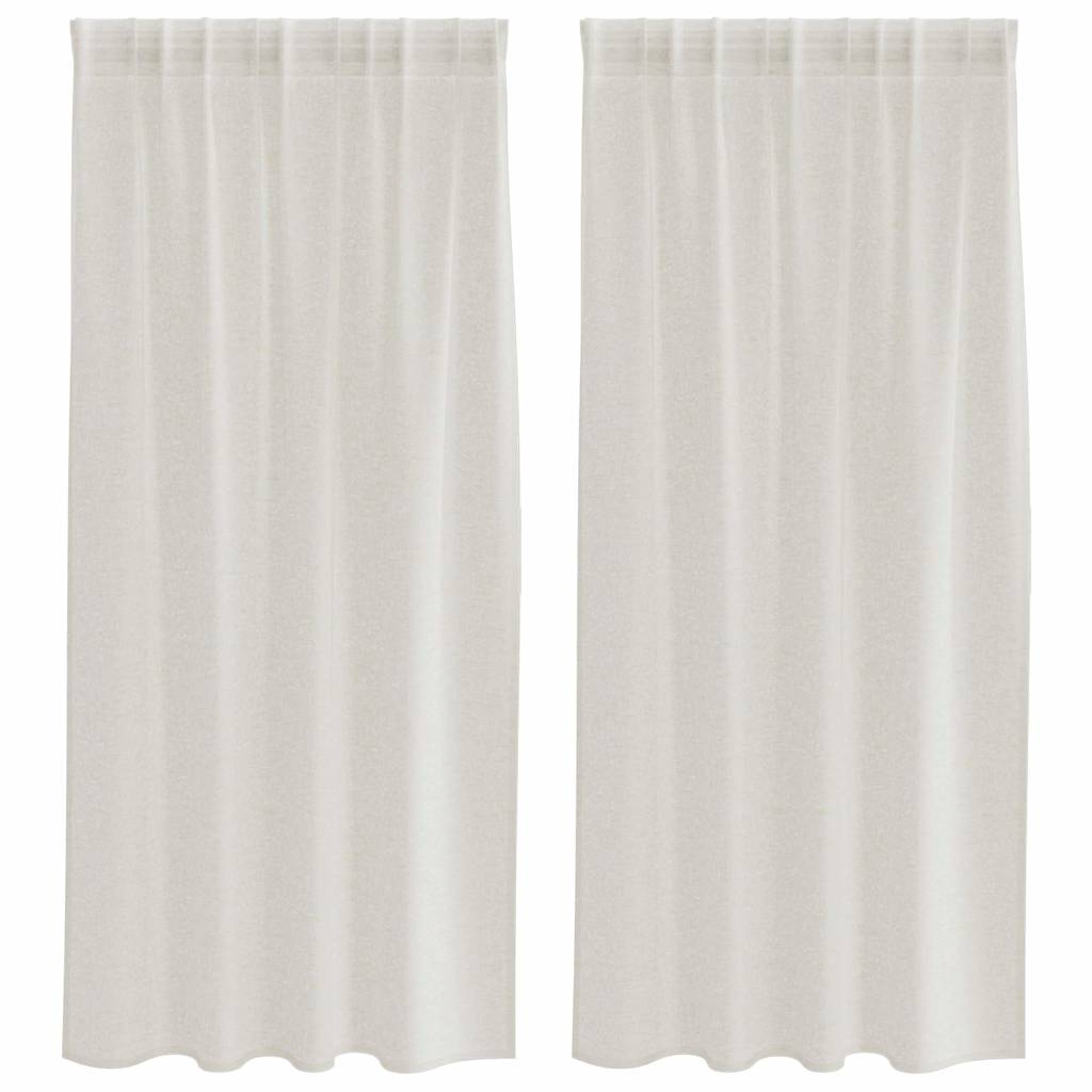 Voile Užuolaida 2 pcs Kreminė 175 x 140 cm Poliesteris