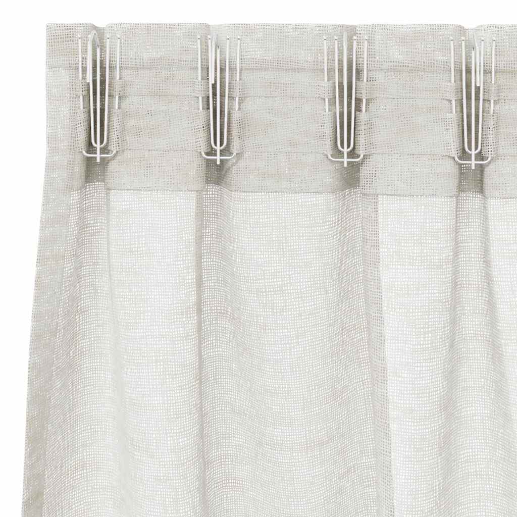 Voile Užuolaida 2 pcs Kreminė 225 x 140 cm Poliesteris