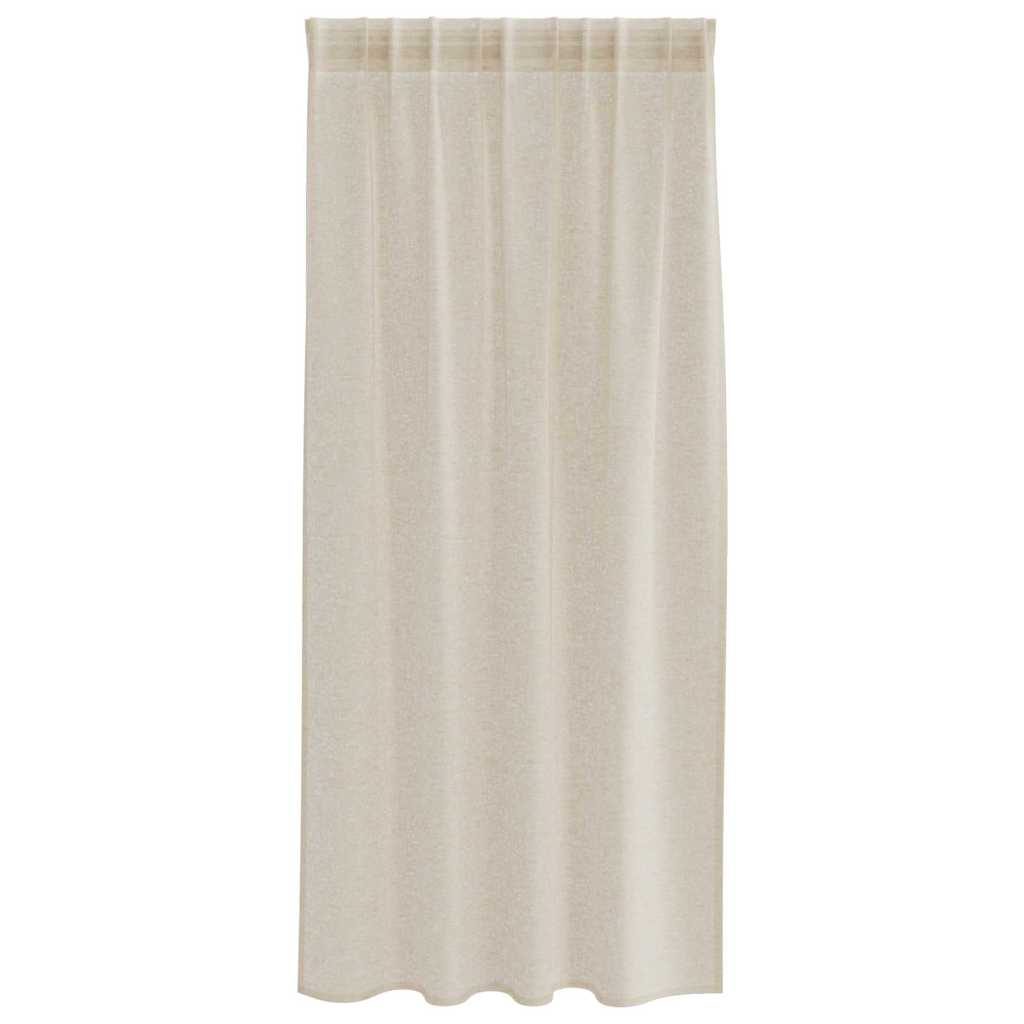 Voile Curtain 2 pcs Sand 175 x 140 cm Polyester