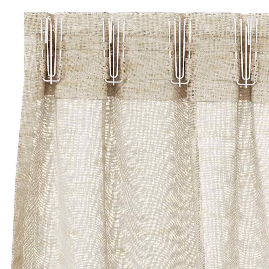 Voile Užuolaida 2 vnt. Smėlio 260 x 140 cm Poliesteris