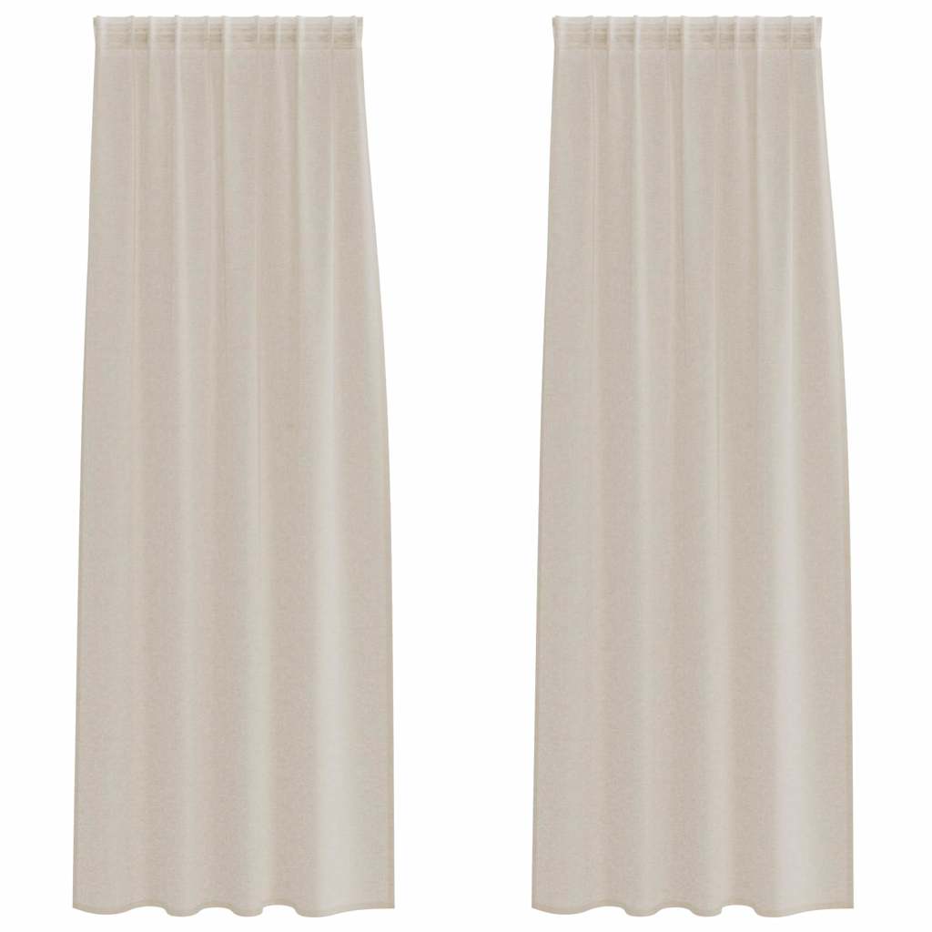 Voile Užuolaida 2 vnt. Smėlio 260 x 140 cm Poliesteris
