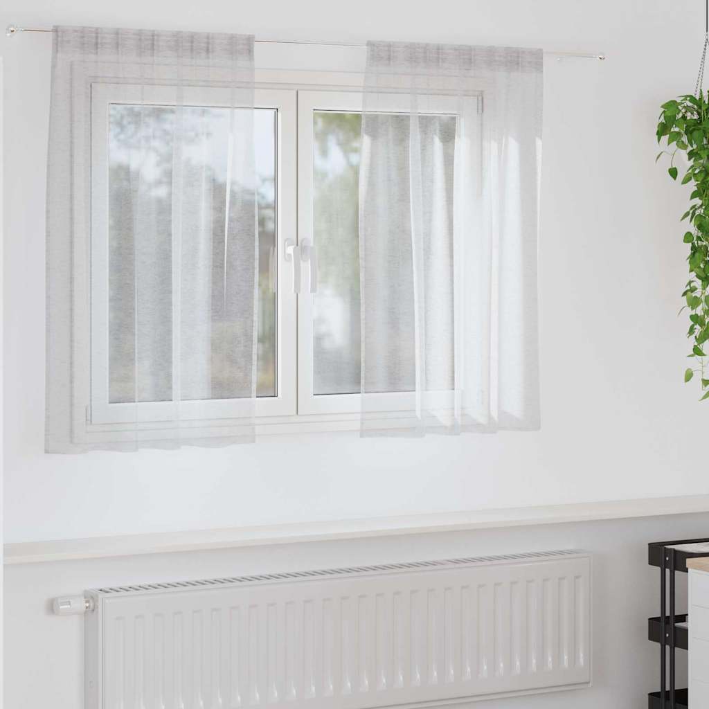 Voile Užuolaida 2 pcs Šviesiai pilka 140 x 140 cm Poliesteris