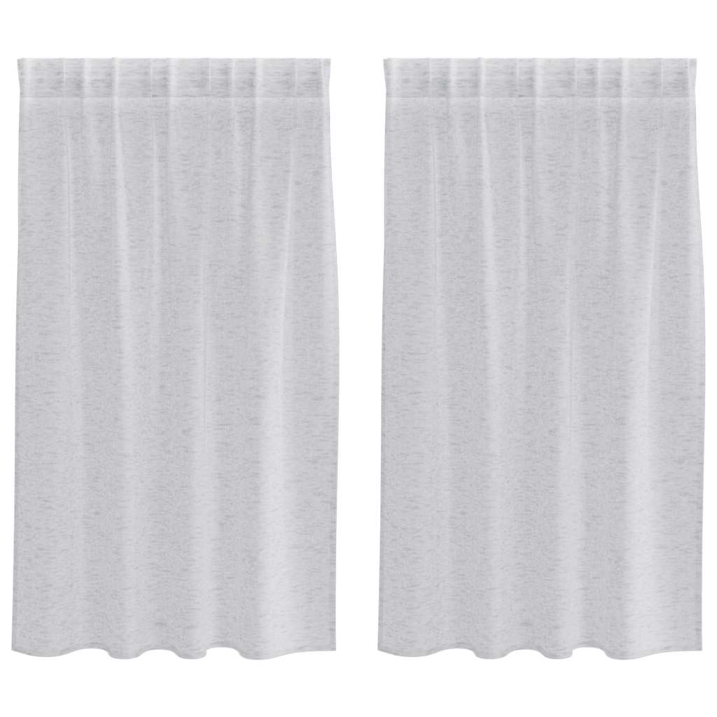 Voile Užuolaida 2 pcs Šviesiai pilka 140 x 140 cm Poliesteris