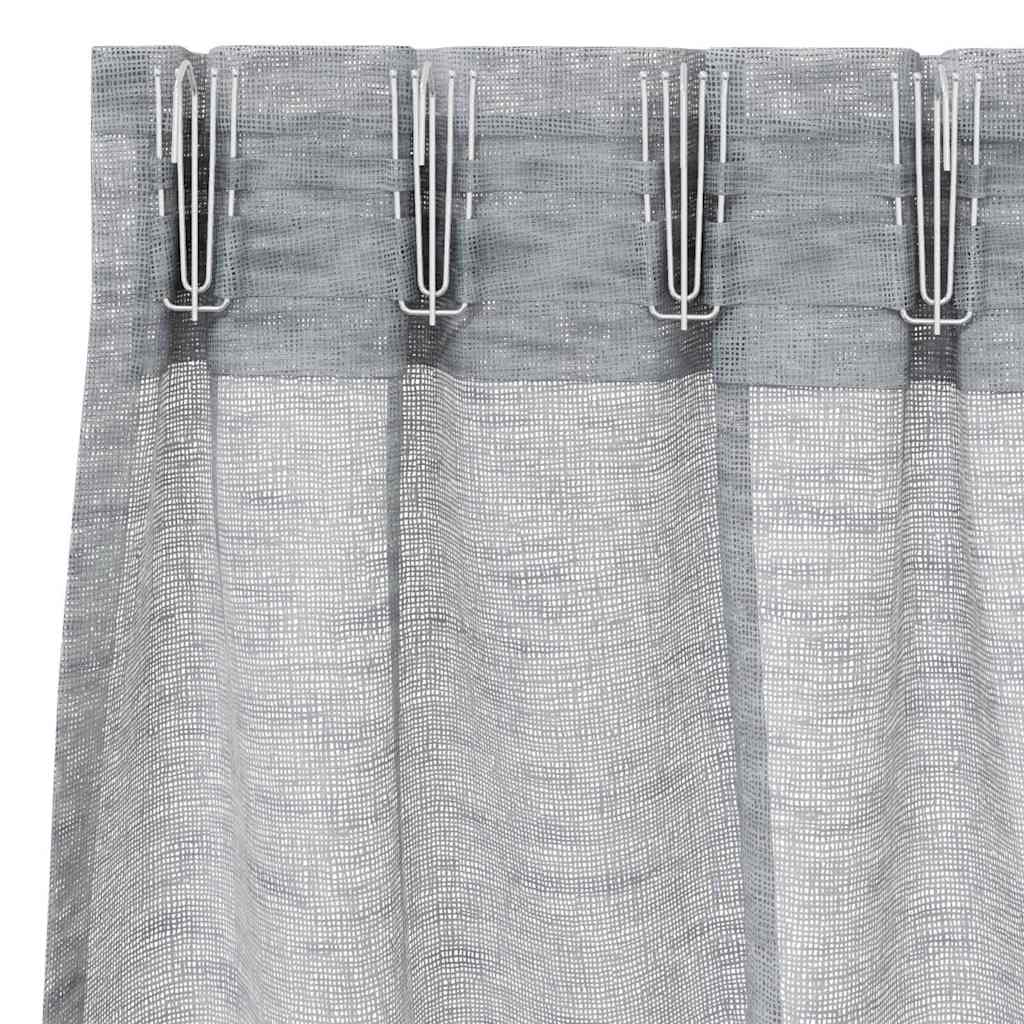 Voile aizkars 2 gab. Tumši pelēks 140 x 140 cm Poliesteris