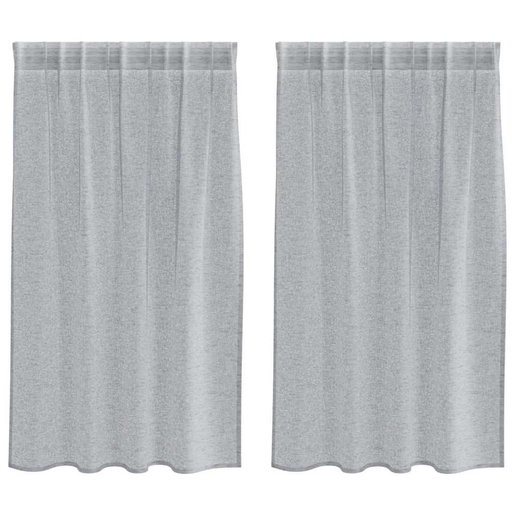 Voile aizkars 2 gab. Tumši pelēks 140 x 140 cm Poliesteris