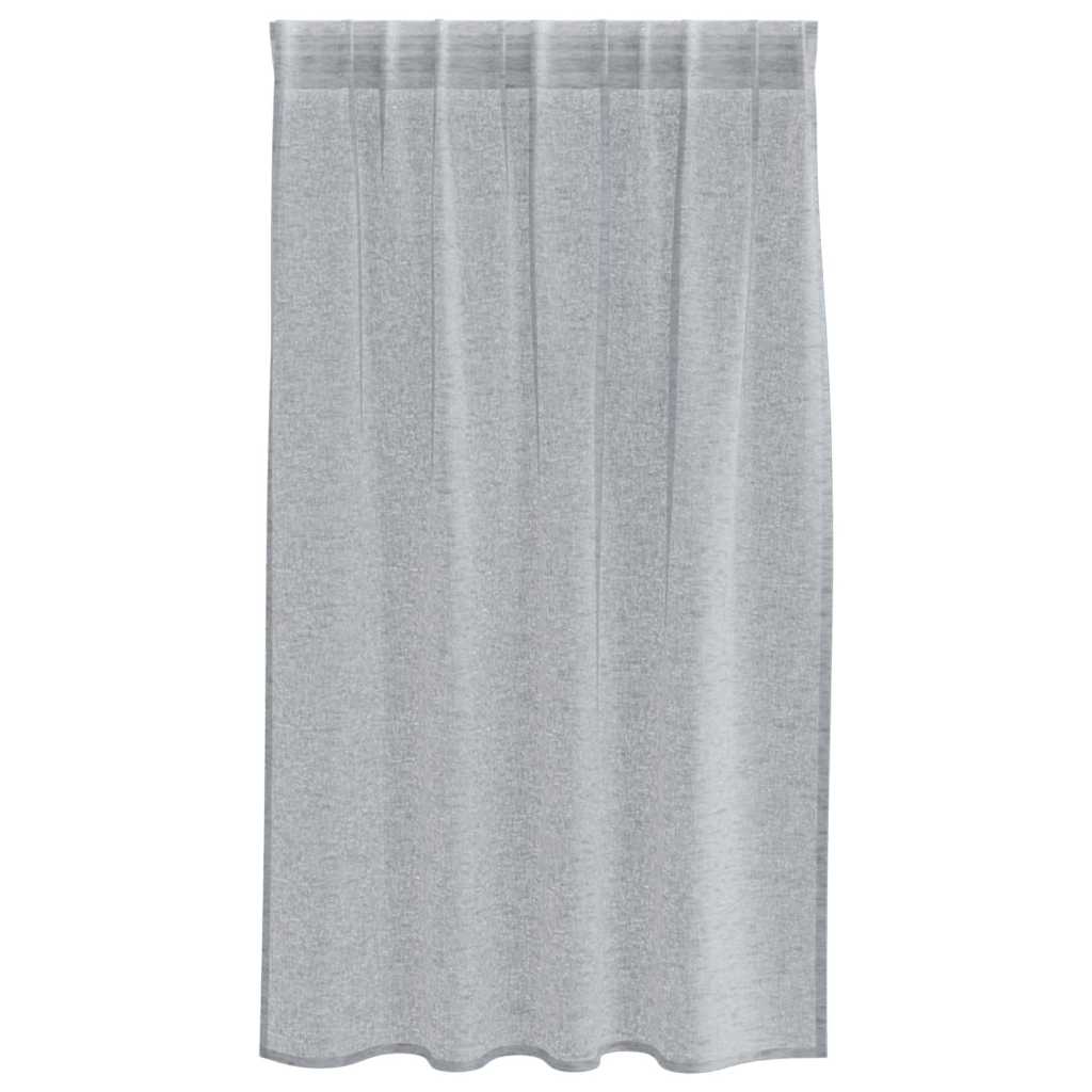 Voile aizkars 2 gab. Tumši pelēks 140 x 140 cm Poliesteris
