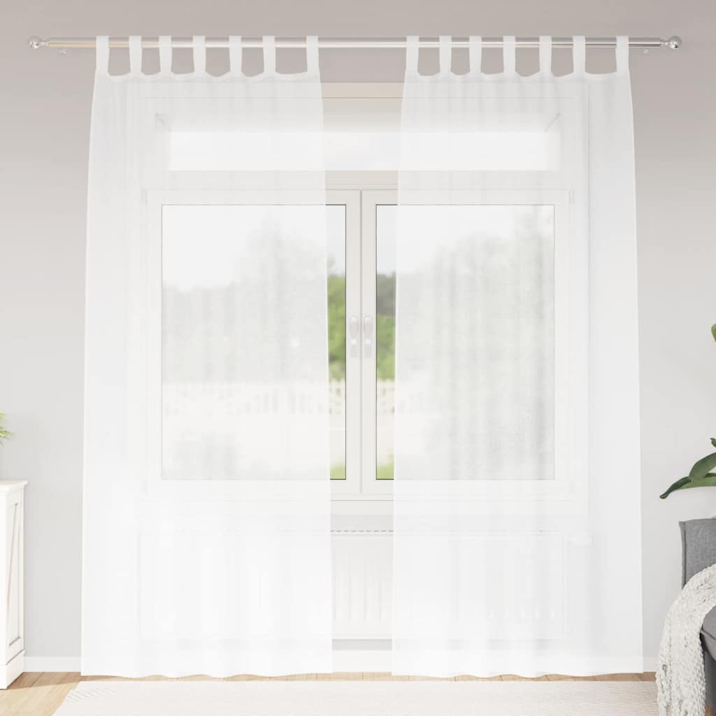 Voile Užuolaida 2 vnt. Balta 225 x 140 cm Poliesteris