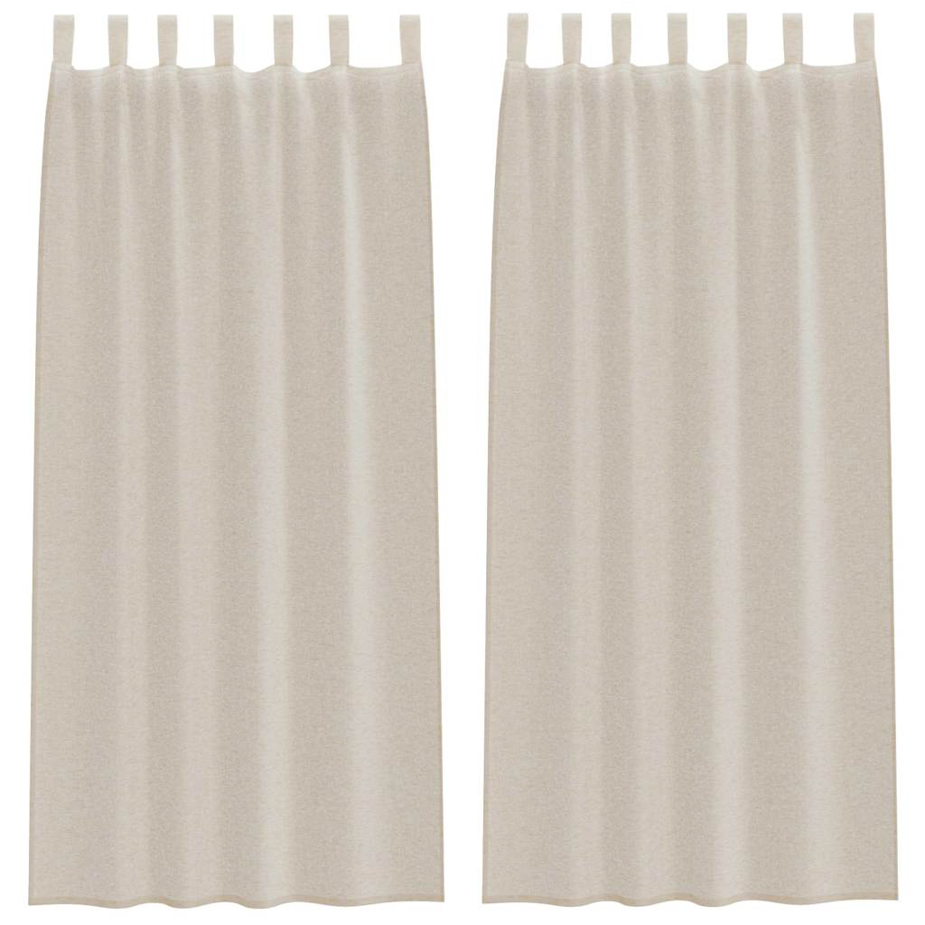 Voile Užuolaida 2 vnt. Smėlio 225 x 140 cm Poliesteris