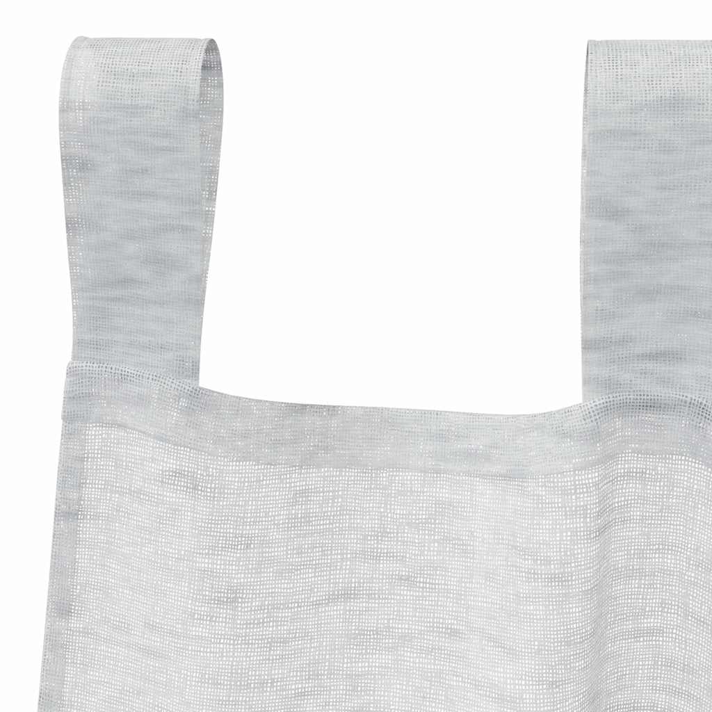 Voile Užuolaida 2 pcs Šviesiai pilka 140 x 140 cm Poliesteris