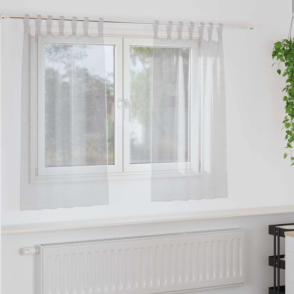 Voile Užuolaida 2 pcs Šviesiai pilka 140 x 140 cm Poliesteris