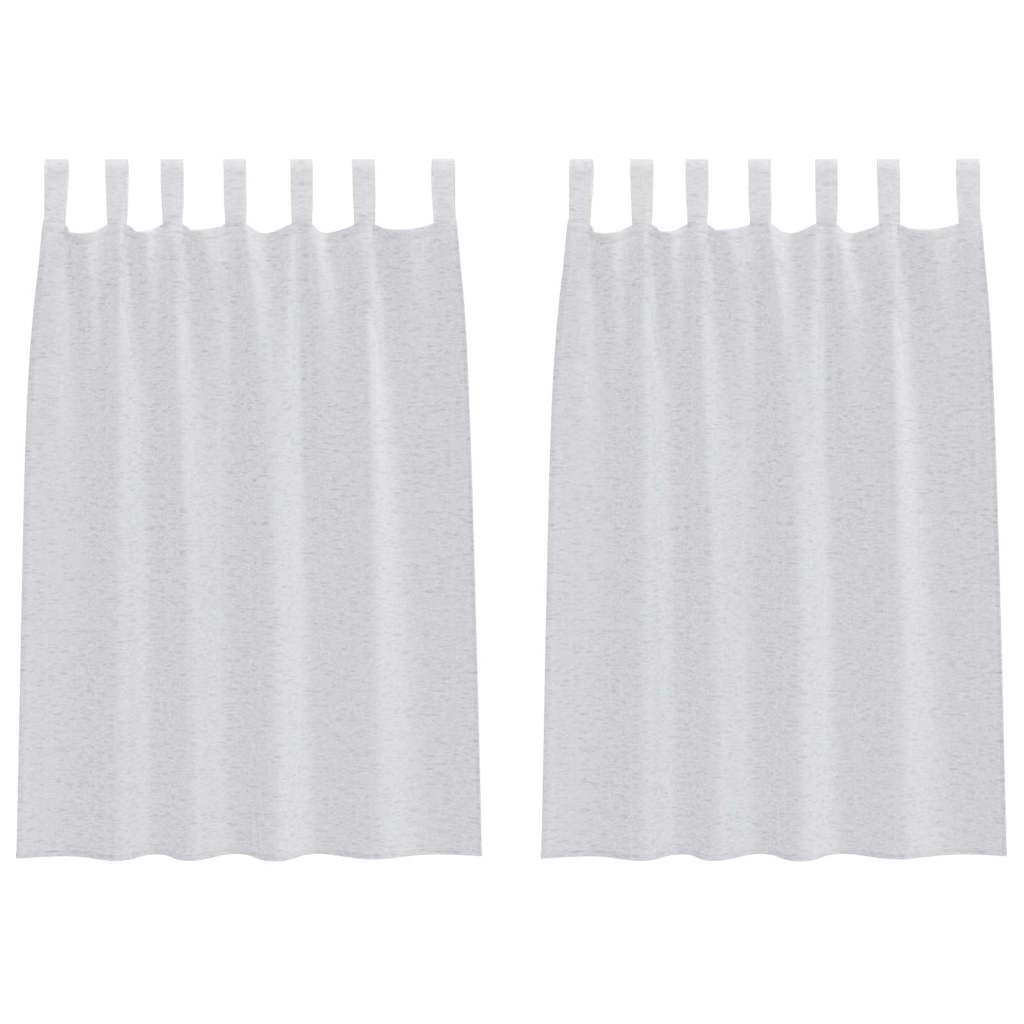 Voile Užuolaida 2 pcs Šviesiai pilka 140 x 140 cm Poliesteris
