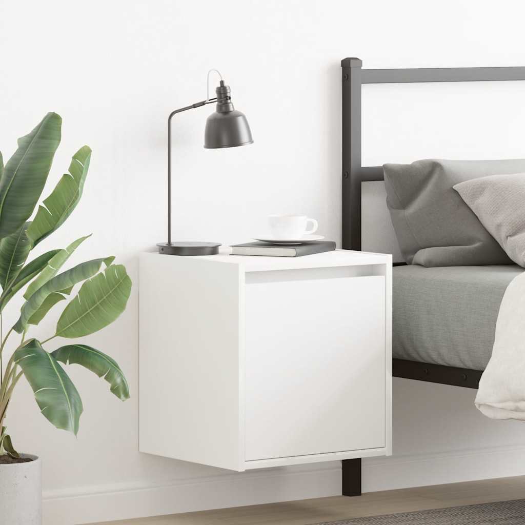 Wall-mounted bedside tables, 2 pcs., white, 38x34x40 cm