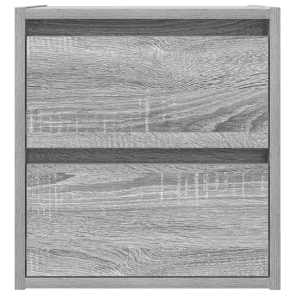 Wall-mounted bedside cabinet, grey oak, 38x34x40 cm