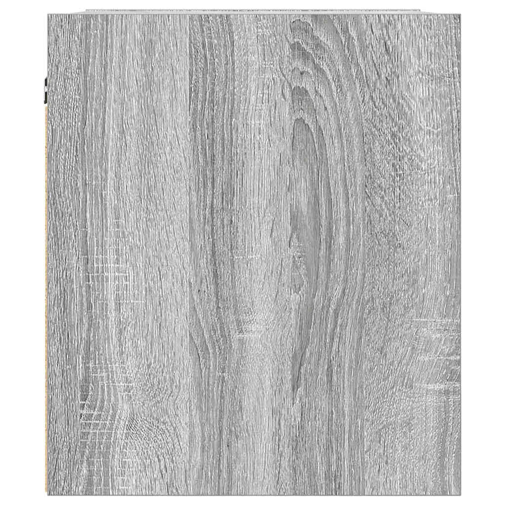 Wall-mounted bedside cabinet, grey oak, 38x34x40 cm