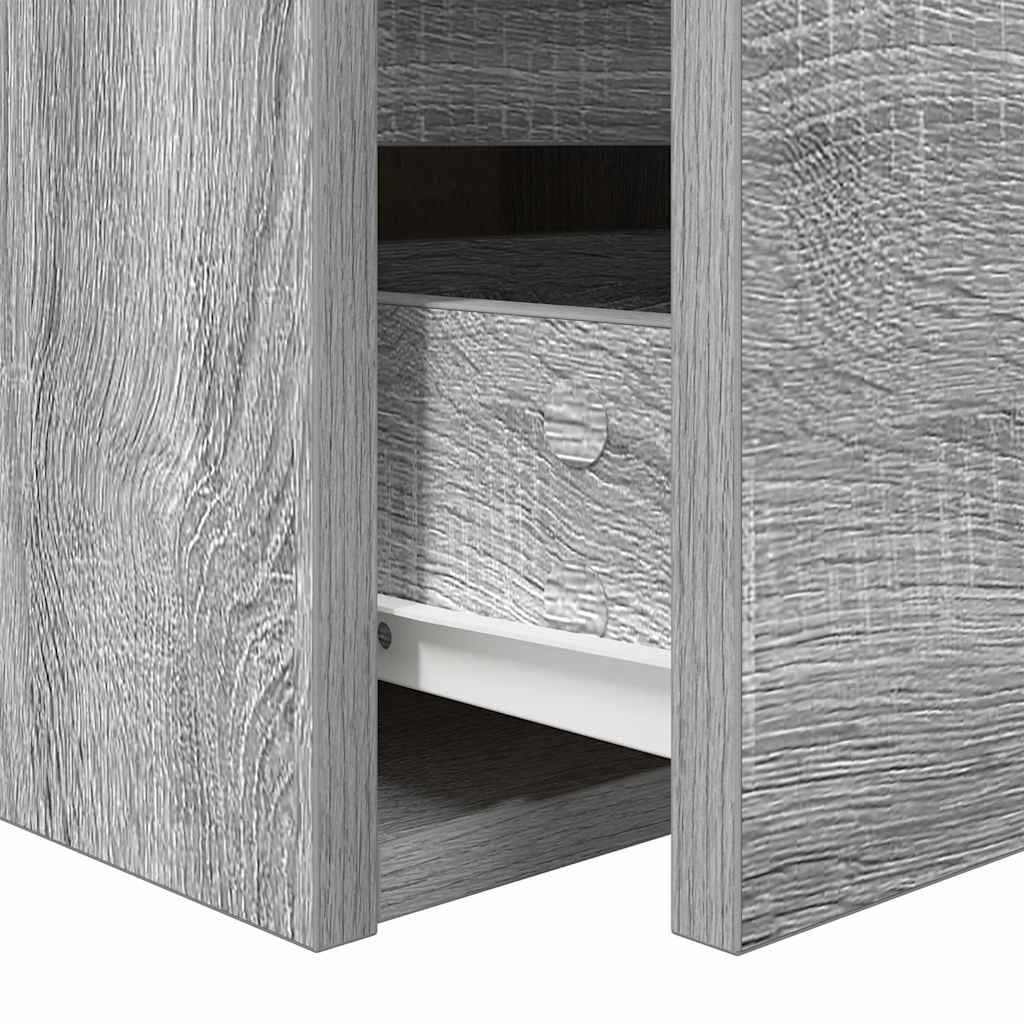 Wall-mounted bedside cabinet, grey oak, 38x34x40 cm