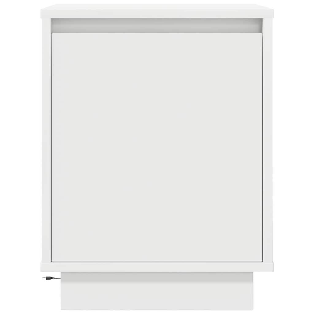 2 LED Bedside Cabinets White 38x34x50 cm