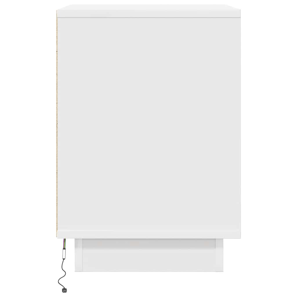 2 LED Bedside Cabinets White 38x34x50 cm
