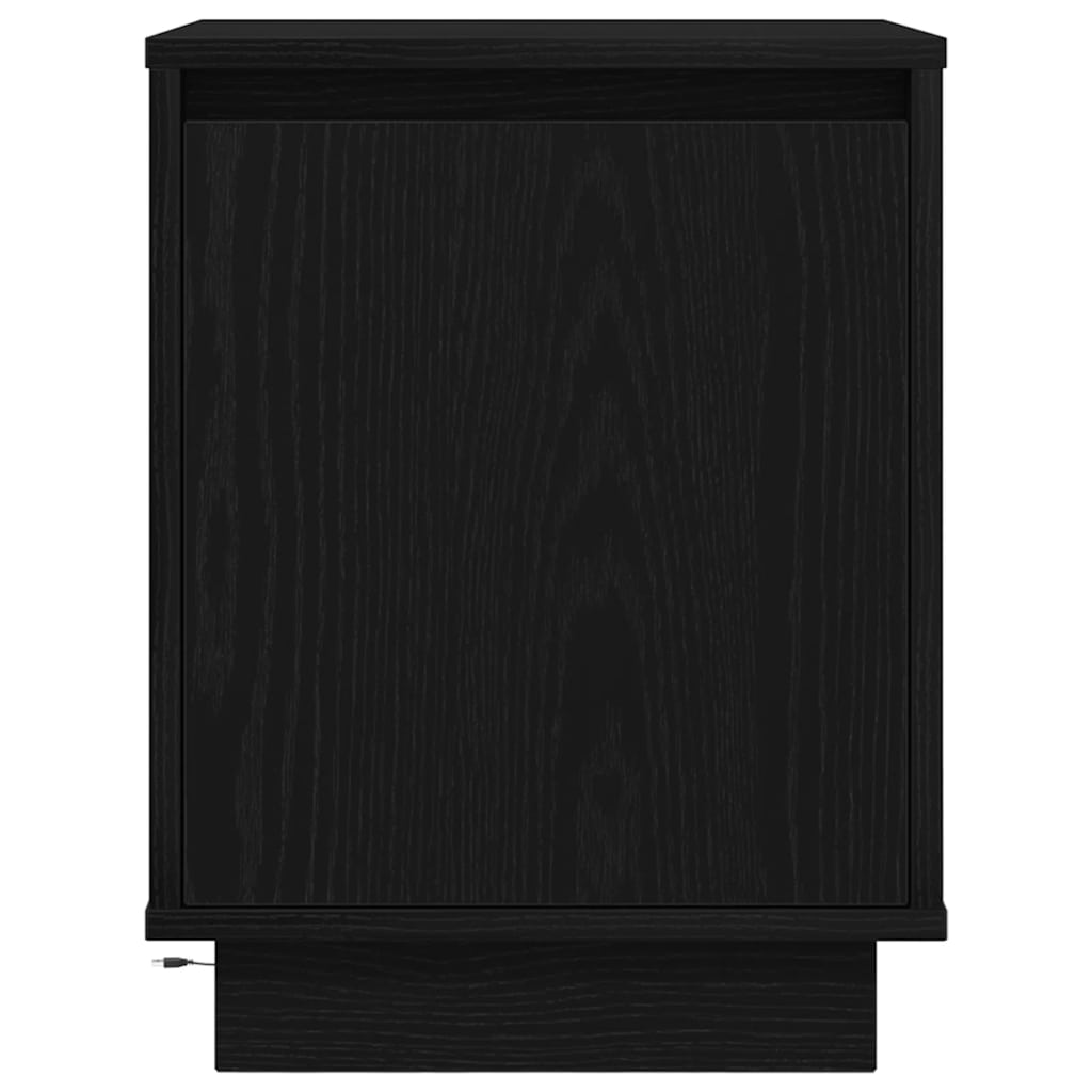 Spintelės prie lovos su LED lemputėmis 2 vnt Juodos 38x34x50 cm