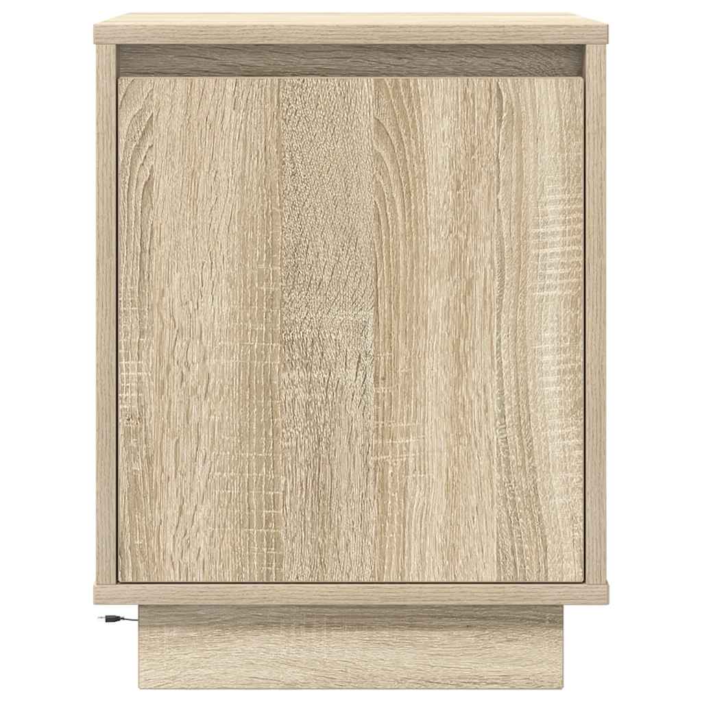 naktinė spintelė su LED lemputėmis Sonoma ąžuolas 38x34x50 cm