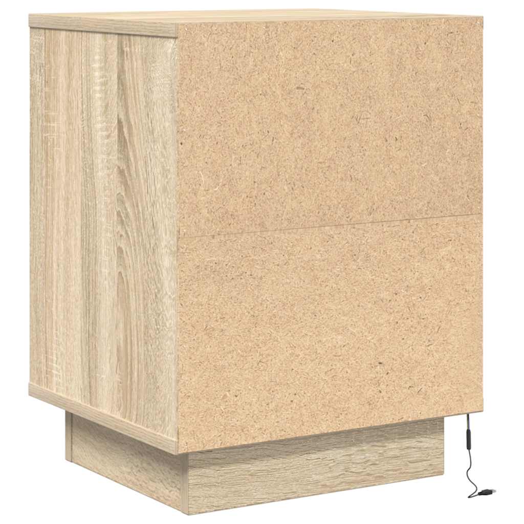 naktinė spintelė su LED lemputėmis Sonoma ąžuolas 38x34x50 cm
