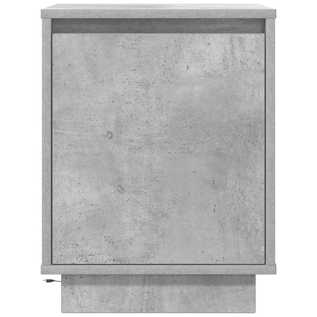 naktinė spintelė su LED lemputėmis Betoninė pilka 38x34x50 cm