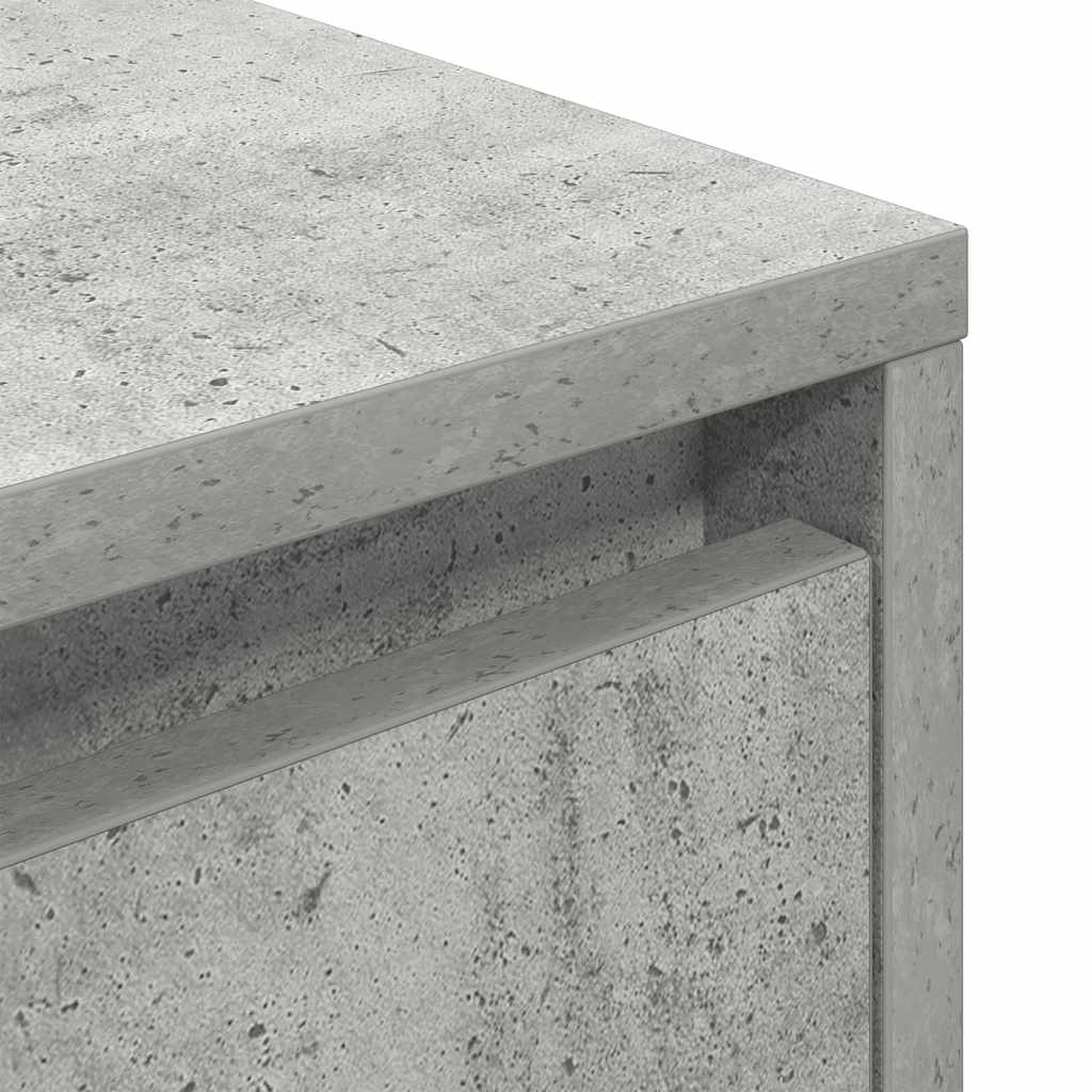 naktinė spintelė su LED lemputėmis Betoninė pilka 38x34x50 cm