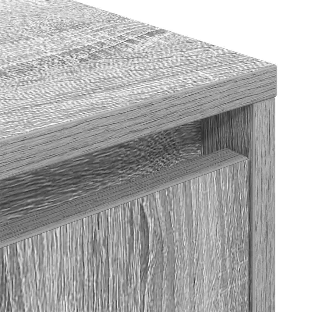 Nightstand with LED Lights Grey Sonoma 38x34x50 cm