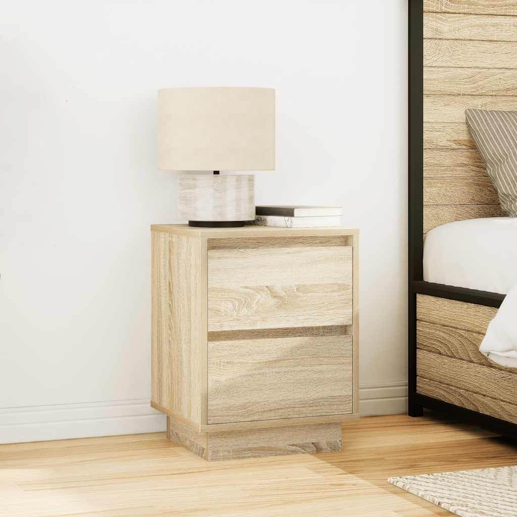 naktinė spintelė su LED lemputėmis Sonoma ąžuolas 38x34x50 cm