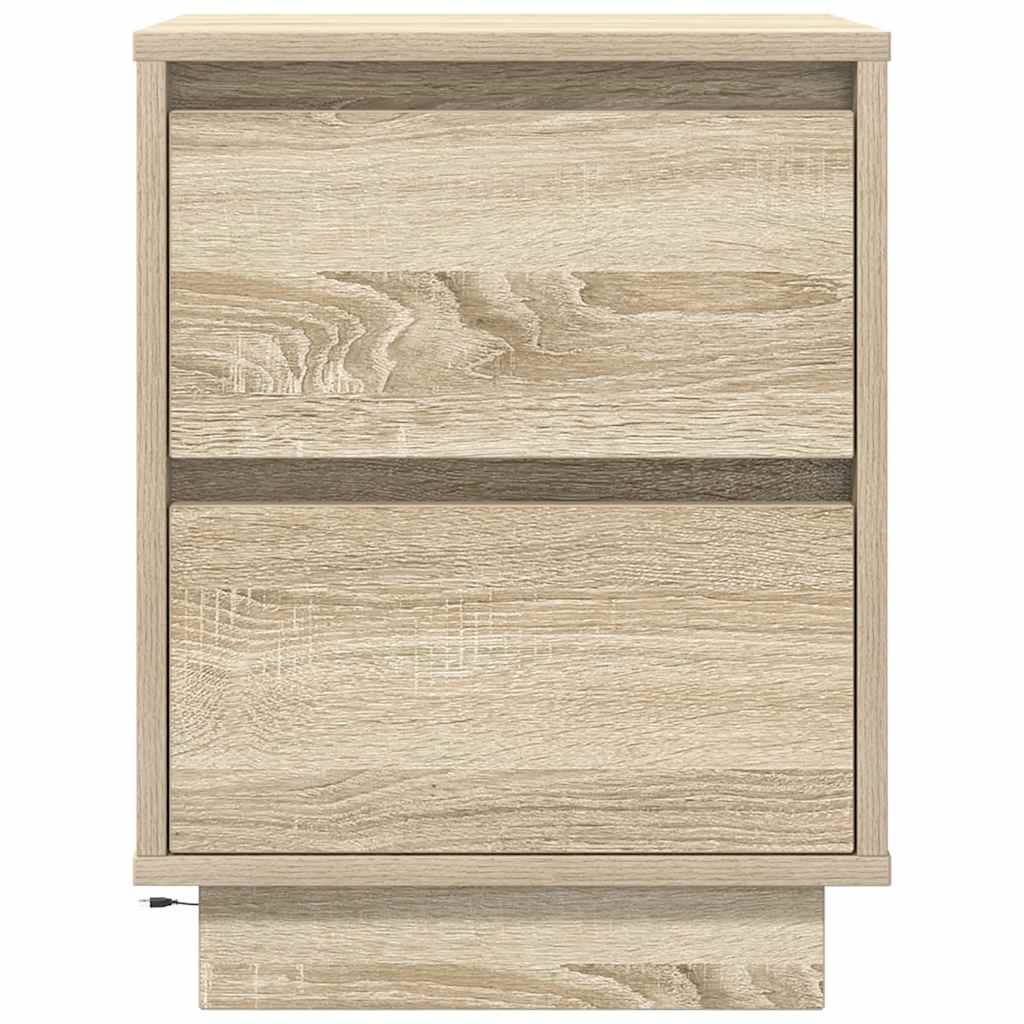 naktinė spintelė su LED lemputėmis Sonoma ąžuolas 38x34x50 cm