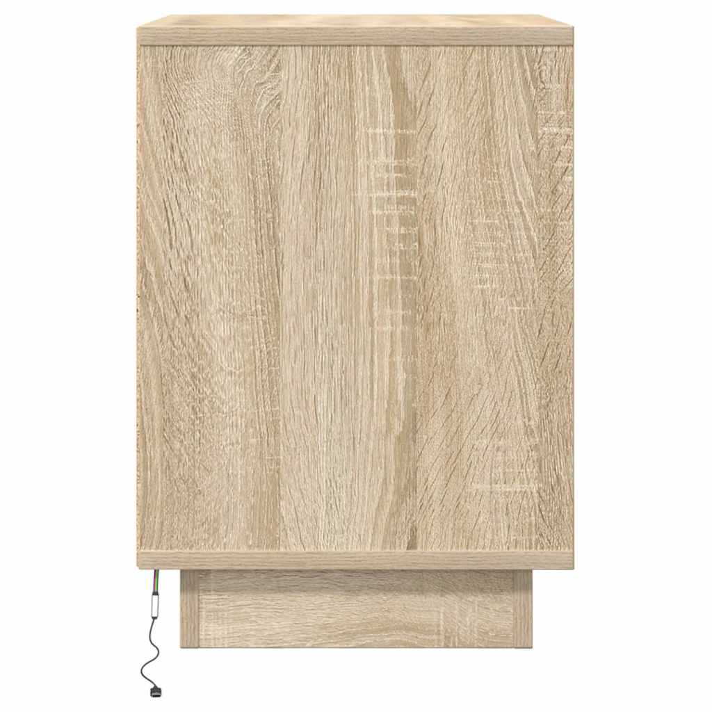 naktinė spintelė su LED lemputėmis Sonoma ąžuolas 38x34x50 cm
