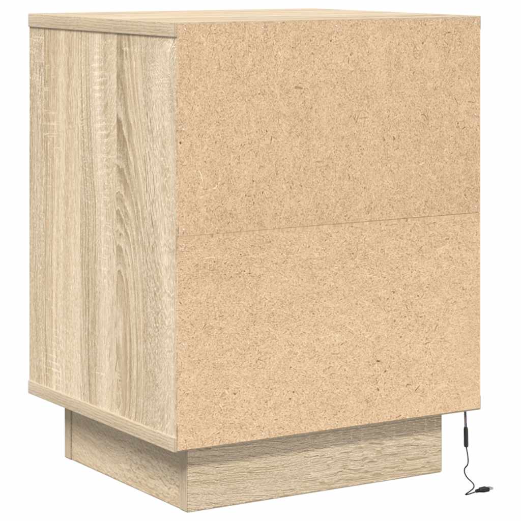 naktinė spintelė su LED lemputėmis Sonoma ąžuolas 38x34x50 cm