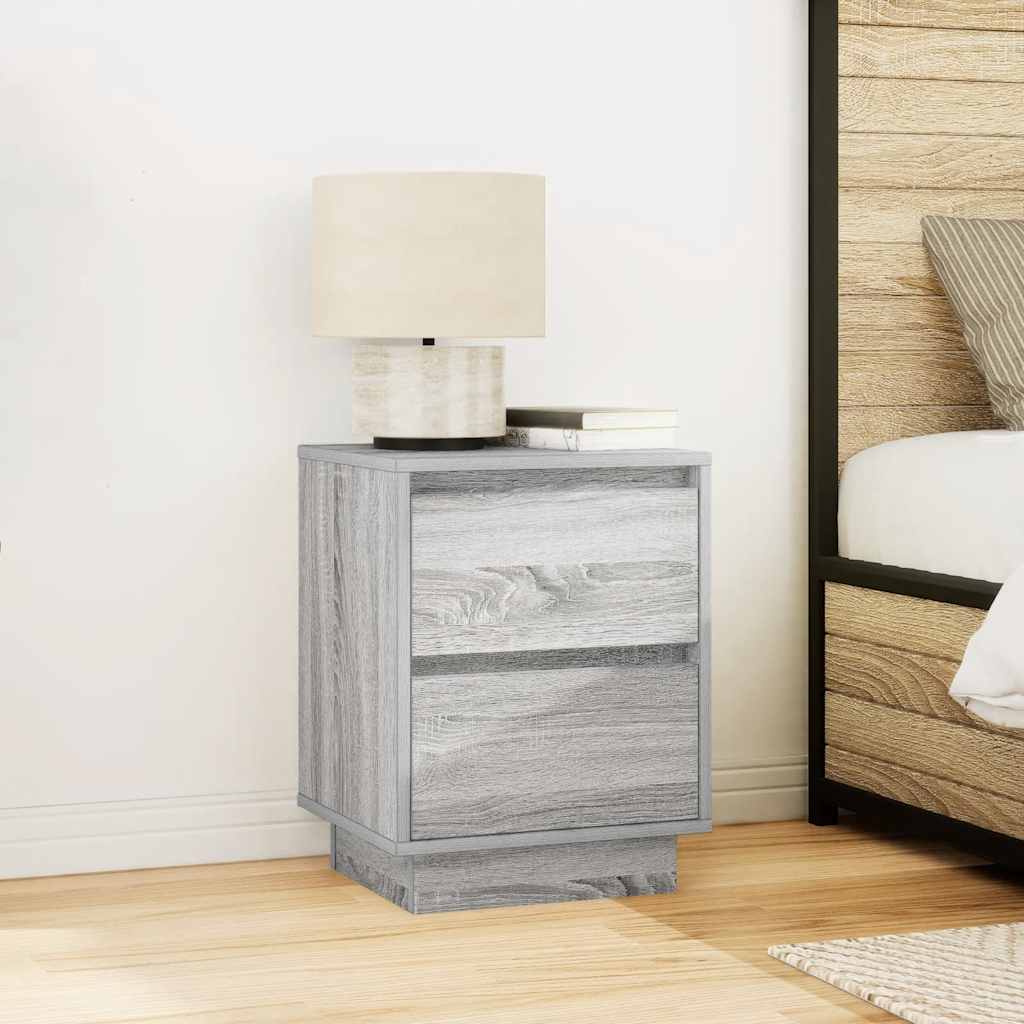 naktinė spintelė su LED lemputėmis Pilka Sonoma 38x34x50 cm